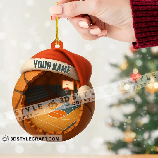 Christmas Basketball Lover, Home Decor, Christmas Ornament, Personalized Ornament style option 2