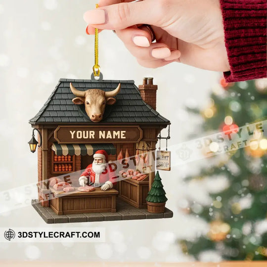 Christmas Beef, Home Decor, Christmas Ornament, Personalized Ornament style option 2