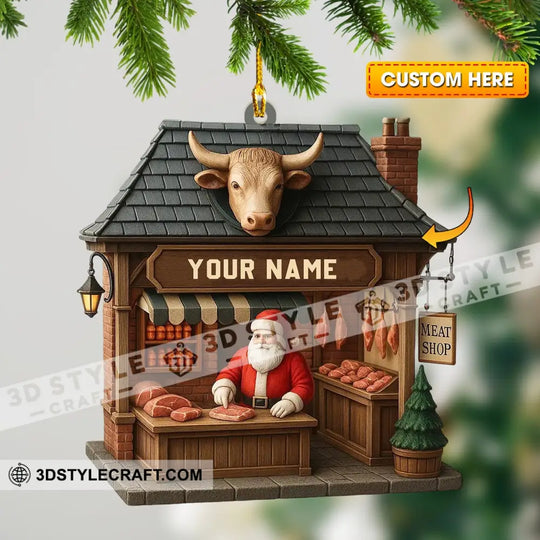 Christmas Beef, Home Decor, Christmas Ornament, Personalized Ornament style option 1