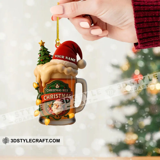 Christmas Beer, Home Decor, Christmas Ornament, Personalized Ornament style option 2