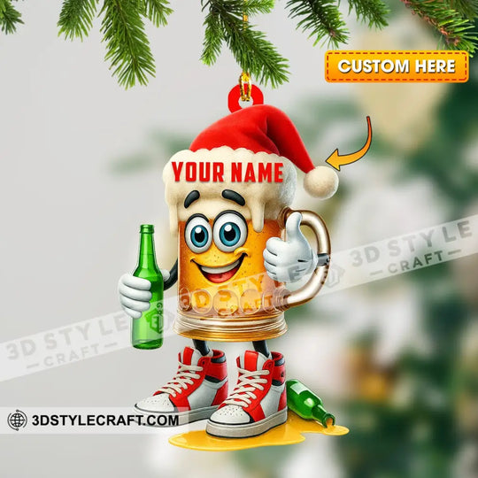 Christmas Beer, Home Decor, Christmas Ornament, Personalized Ornament style option 1