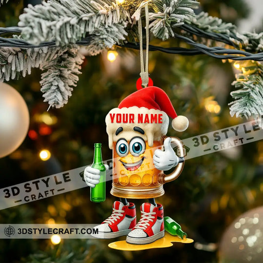 Christmas Beer, Home Decor, Christmas Ornament, Personalized Ornament style option 3