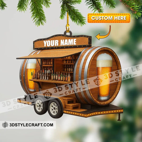 Christmas Beer Shop, Home Decor, Christmas Ornament, Personalized Ornament style option 1