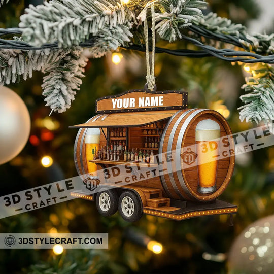 Christmas Beer Shop, Home Decor, Christmas Ornament, Personalized Ornament style option 3
