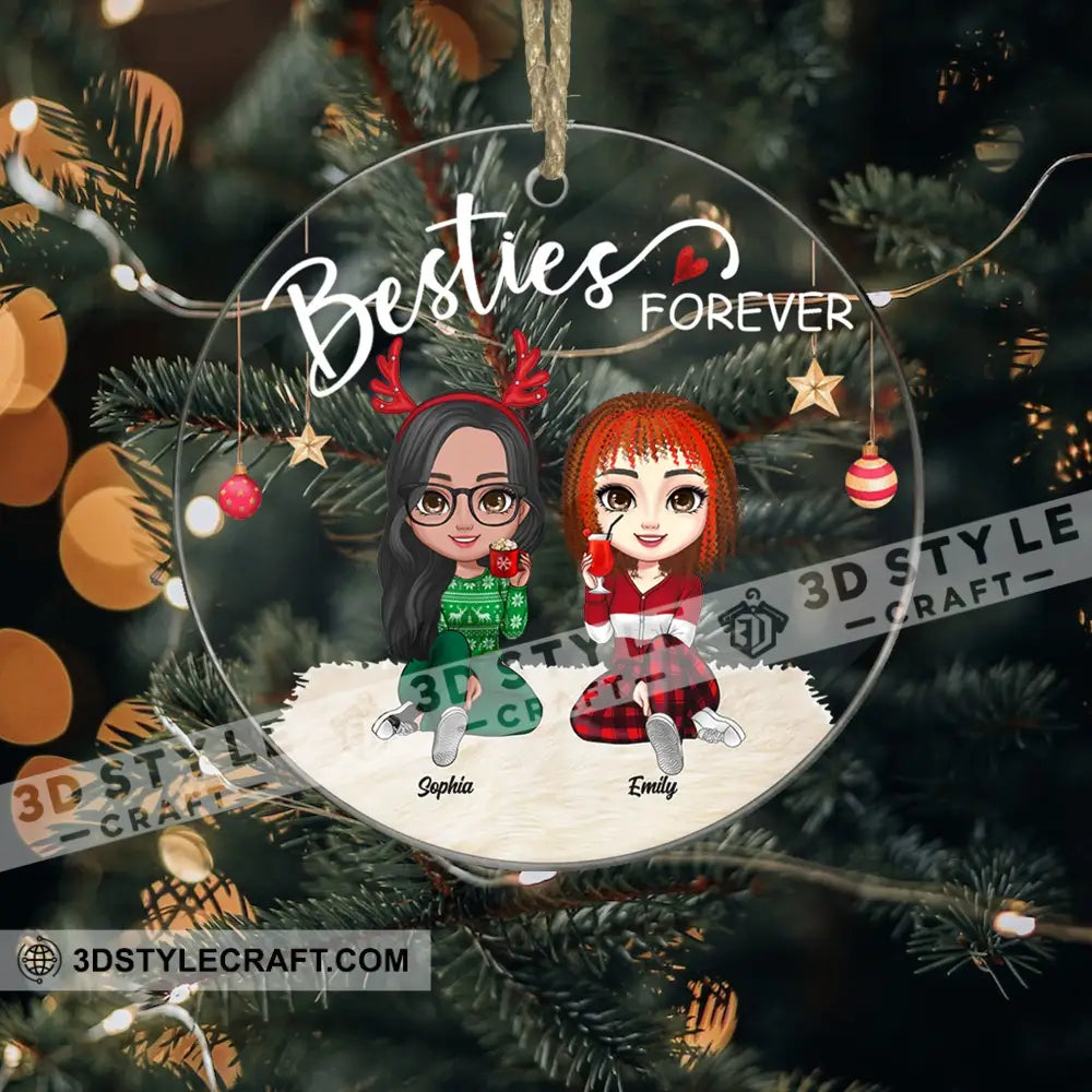 Christmas Besties Forever - Personalized Acrylic Ornament Gift For Family Xmas