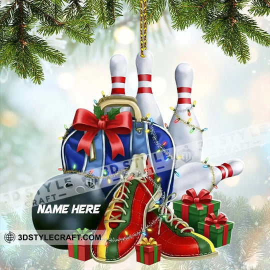 Christmas Bowling Home Decor, Christmas Ornament, Personalized Ornament style option 2