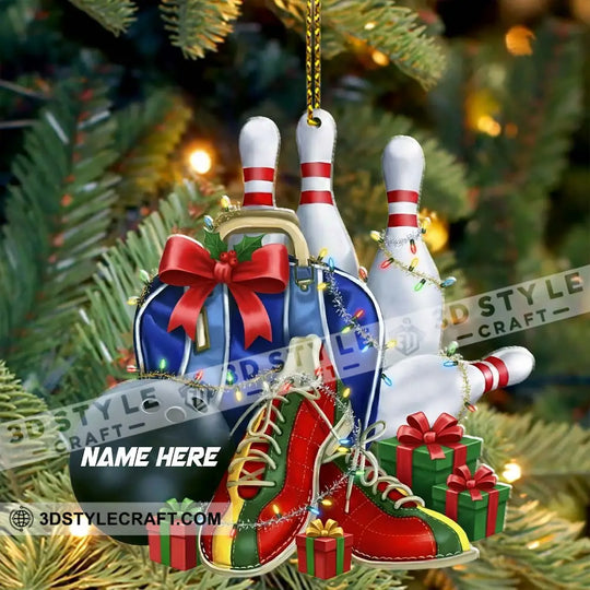 Christmas Bowling Home Decor, Christmas Ornament, Personalized Ornament style option 4