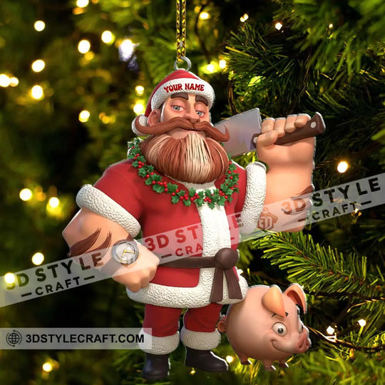 Christmas Butcher Home Decor, Christmas Ornament, Personalized Ornament style option 3