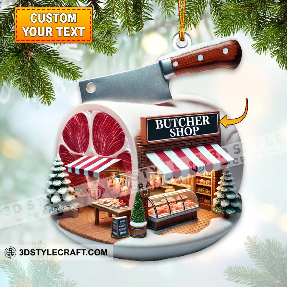 Christmas Butcher Shop Home Decor Ornament Personalized 3.54’’ / 1