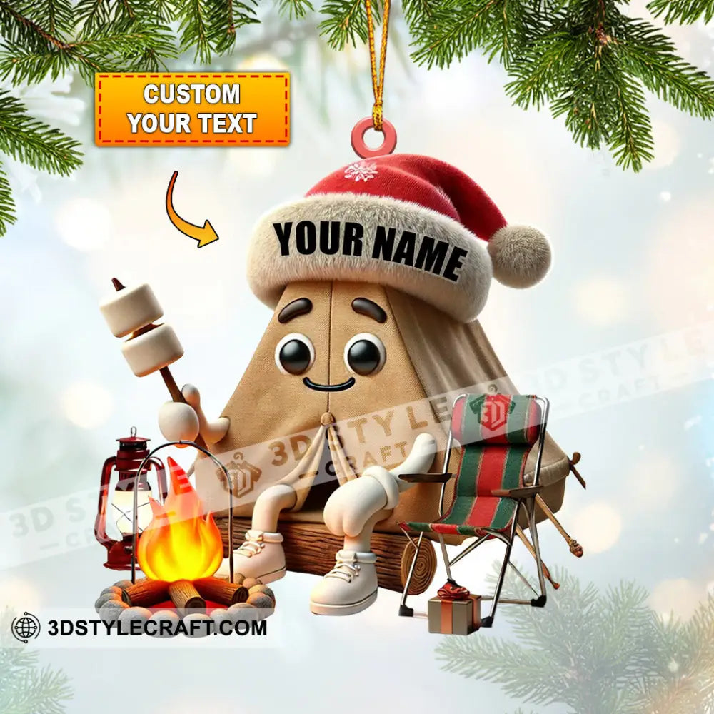 Christmas Camping Ornament Personalized 3.54’’ / 1