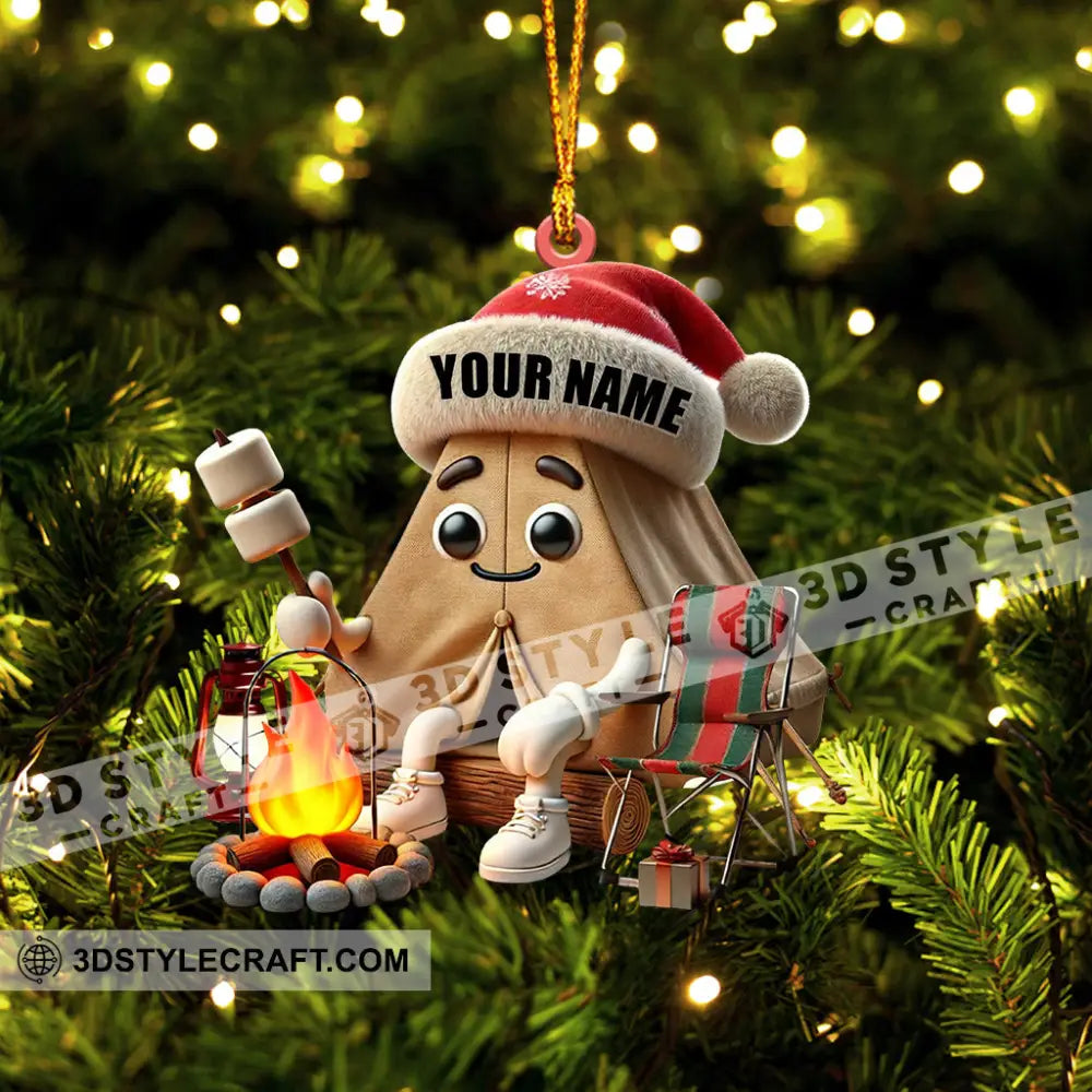 Christmas Camping Ornament Personalized