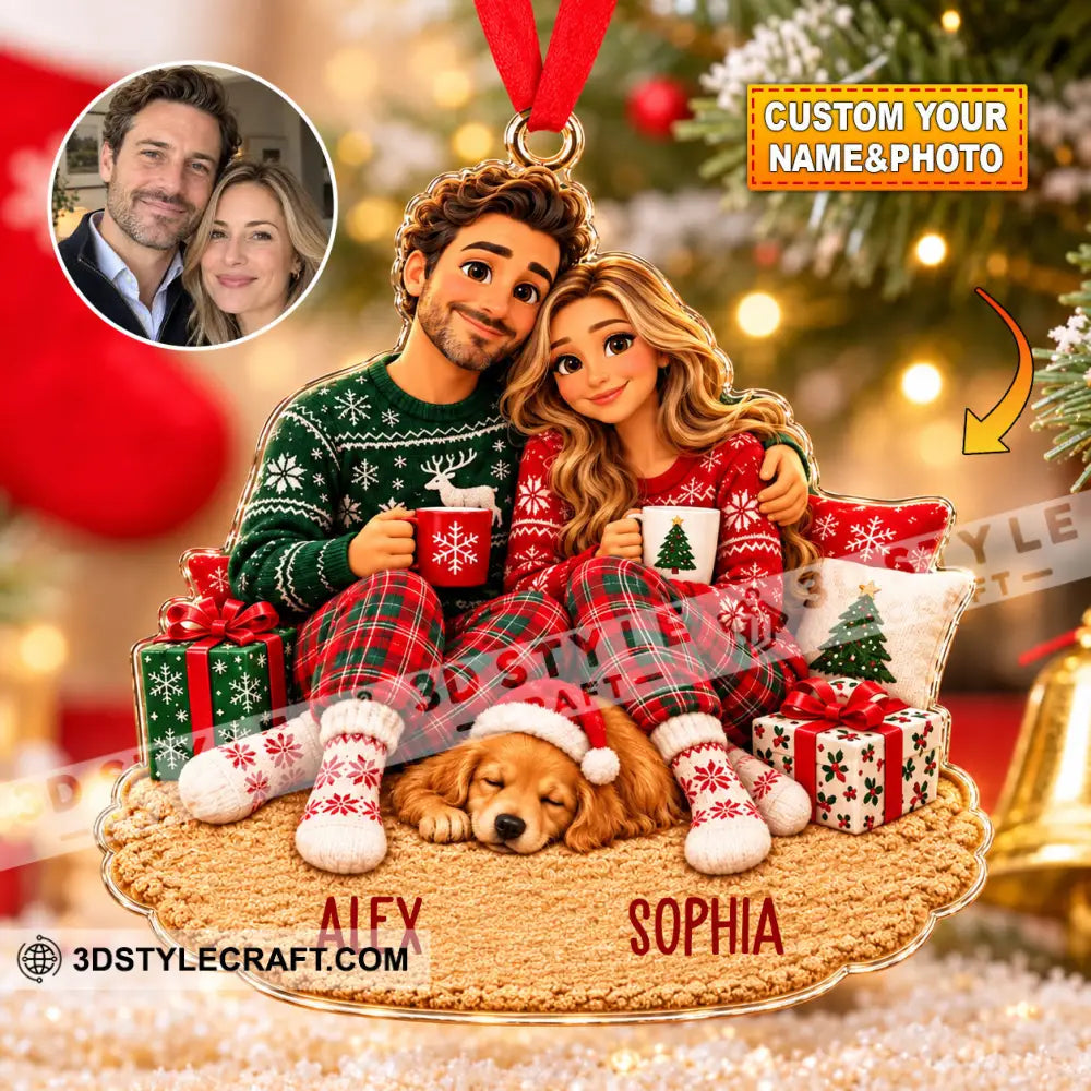 Christmas Couple Home Decor Christmas Ornament Personalized Ornament - 3.54’’ / 1 Ornament - Ornament