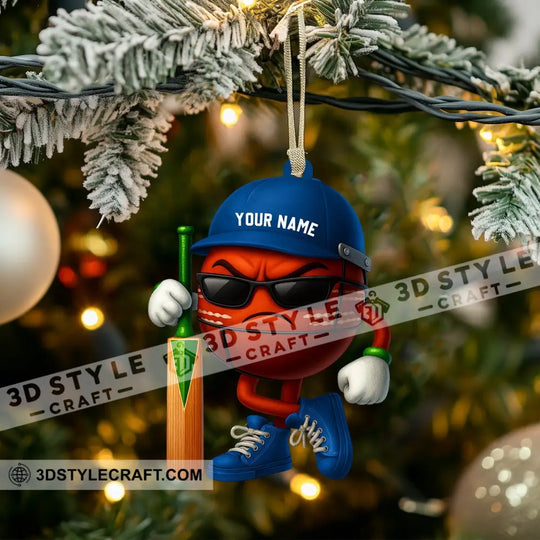 Christmas Cricket Ball, Home Decor, Christmas Ornament, Personalized Ornament style option 3