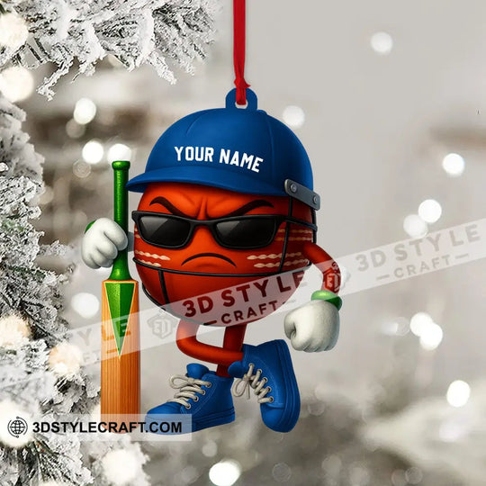 Christmas Cricket Ball, Home Decor, Christmas Ornament, Personalized Ornament style option 4