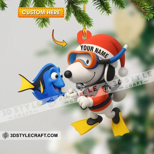 Christmas Diving Home Decor, Christmas Ornament, Personalized Ornament style option 1