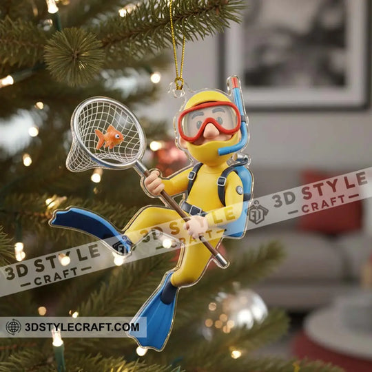Christmas Diving Home Decor, Christmas Ornament, Personalized Ornament style option 3