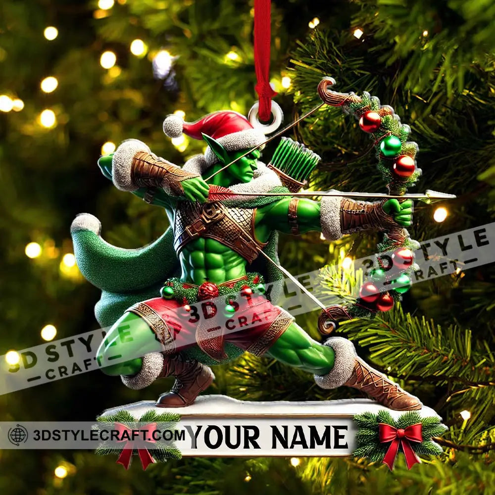 Christmas Elf Archery Ornament Personalized