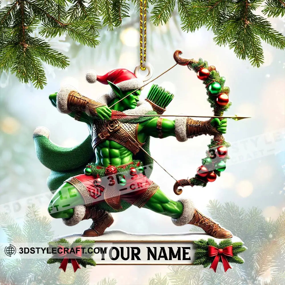 Christmas Elf Archery Ornament Personalized