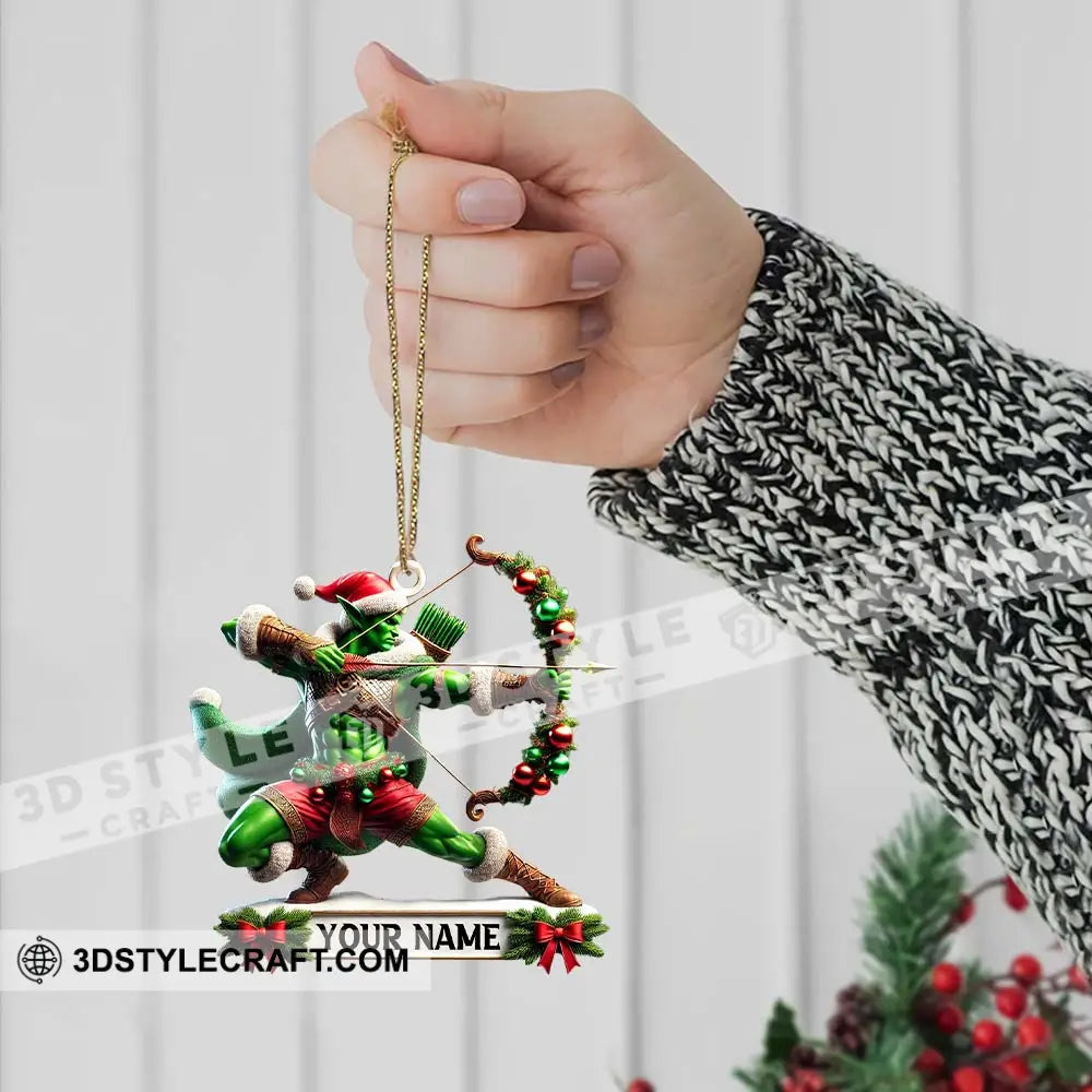 Christmas Elf Archery Ornament Personalized