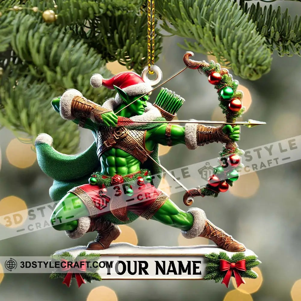 Christmas Elf Archery Ornament Personalized