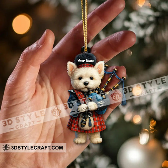 Christmas Funny West Highland Terrier, Home Decor, Christmas Ornament, Personalized Ornament style option 2