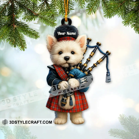 Christmas Funny West Highland Terrier, Home Decor, Christmas Ornament, Personalized Ornament style option 4