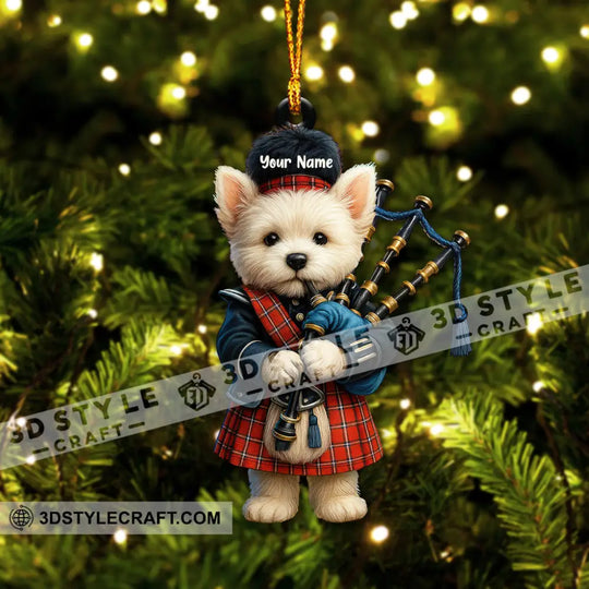 Christmas Funny West Highland Terrier, Home Decor, Christmas Ornament, Personalized Ornament style option 3