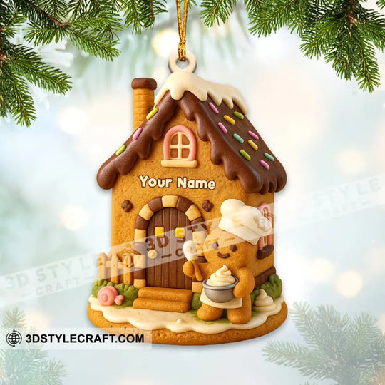 Christmas Gingerbread Home Decor, Christmas Ornament, Personalized Ornament style option 4