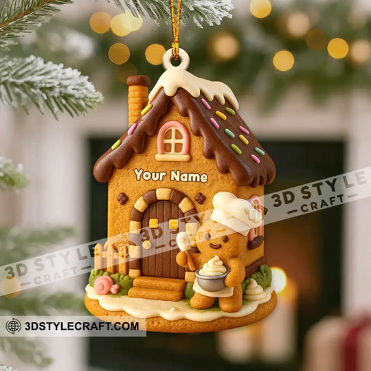 Christmas Gingerbread Home Decor, Christmas Ornament, Personalized Ornament style option 3