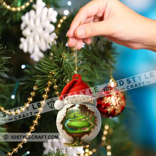 Christmas Golf Lover, Home Decor, Christmas Ornament, Personalized Ornament style option 2
