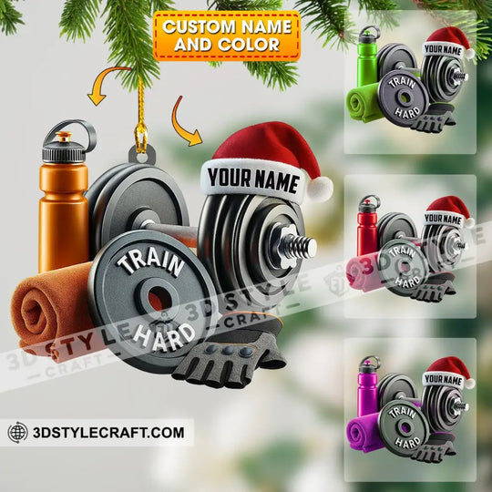 Christmas Gym Lover, Home Decor, Christmas Ornament, Personalized Ornament style option 1