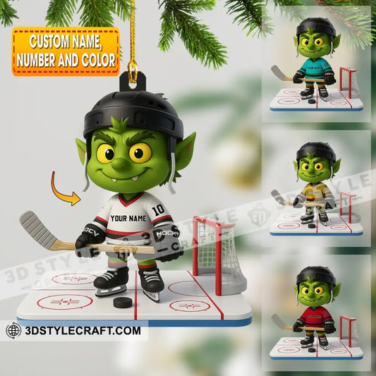 Christmas Hockey Home Decor Christmas Ornament Personalized Ornament 3.54’’ / 1 Ornament Ornament