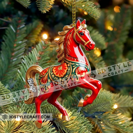 Christmas Horse Loving Home Decor, Christmas Ornament, Personalized Ornament style option 4