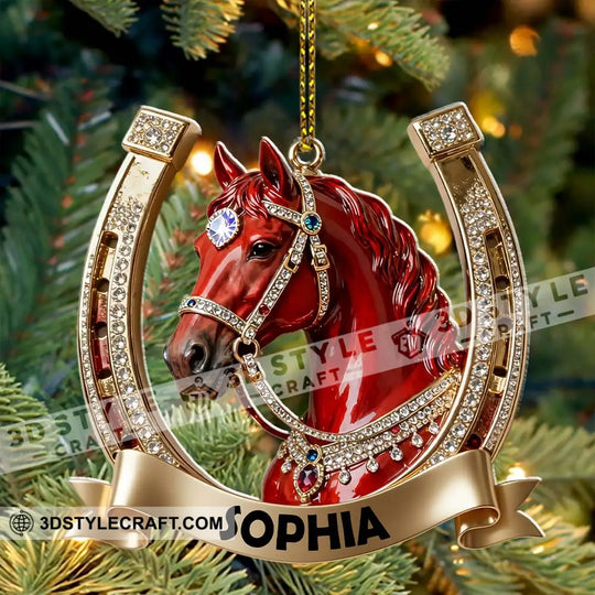 Christmas Horse Loving Home Decor, Christmas Ornament, Personalized Ornament style option 4