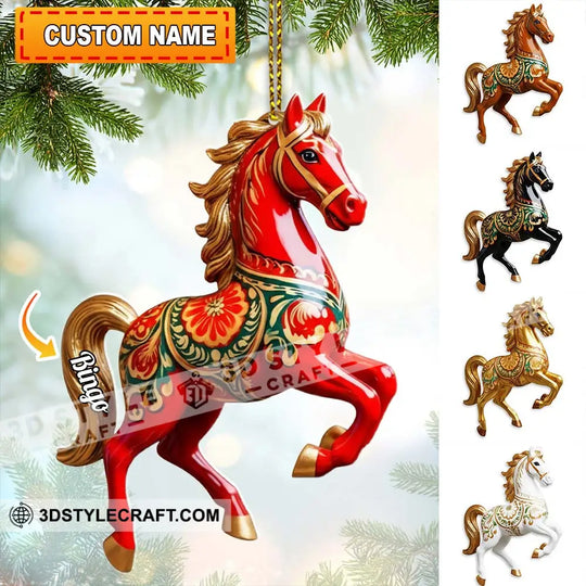 Christmas Horse Loving Home Decor, Christmas Ornament, Personalized Ornament style option 1