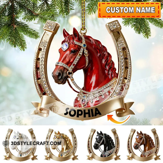 Christmas Horse Loving Home Decor, Christmas Ornament, Personalized Ornament style option 1