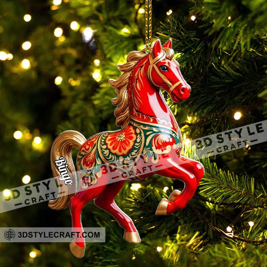 Christmas Horse Loving Home Decor, Christmas Ornament, Personalized Ornament style option 3