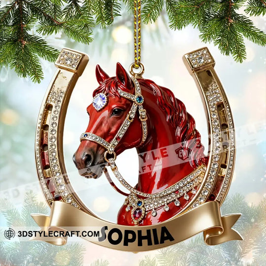 Christmas Horse Loving Home Decor, Christmas Ornament, Personalized Ornament style option 2