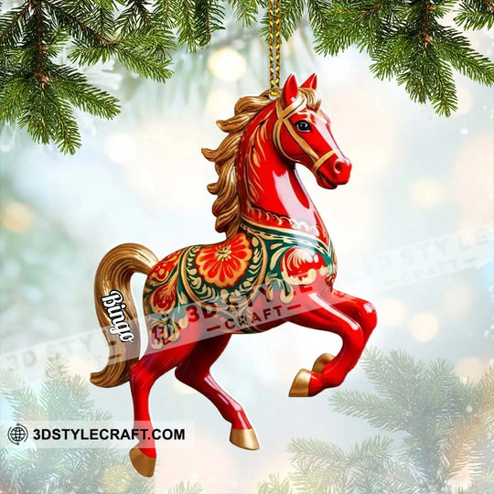 Christmas Horse Loving Home Decor, Christmas Ornament, Personalized Ornament style option 2