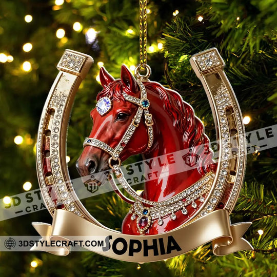 Christmas Horse Loving Home Decor, Christmas Ornament, Personalized Ornament style option 3
