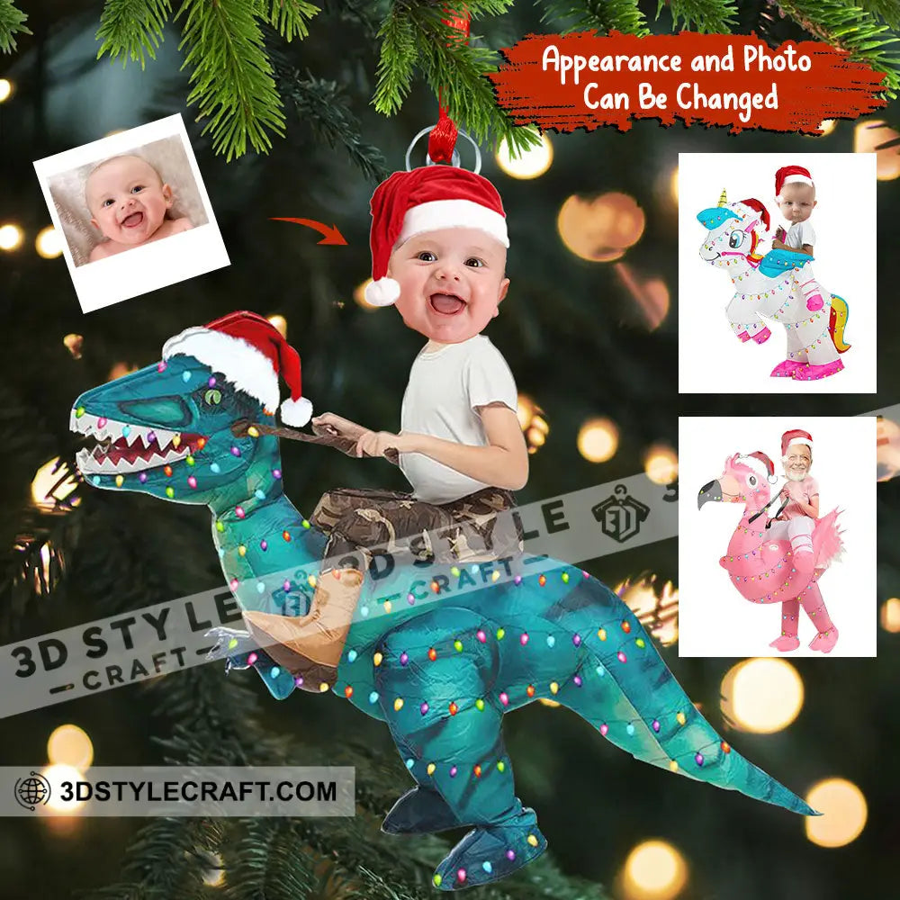 Christmas Kid And Mount - Custom Photo Personalized Acrylic Ornament Gift For Family / 1 Pack