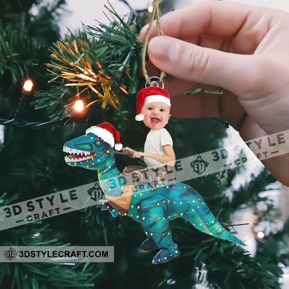 Christmas Kid And Mount - Custom Photo Personalized Acrylic Ornament Gift For Family