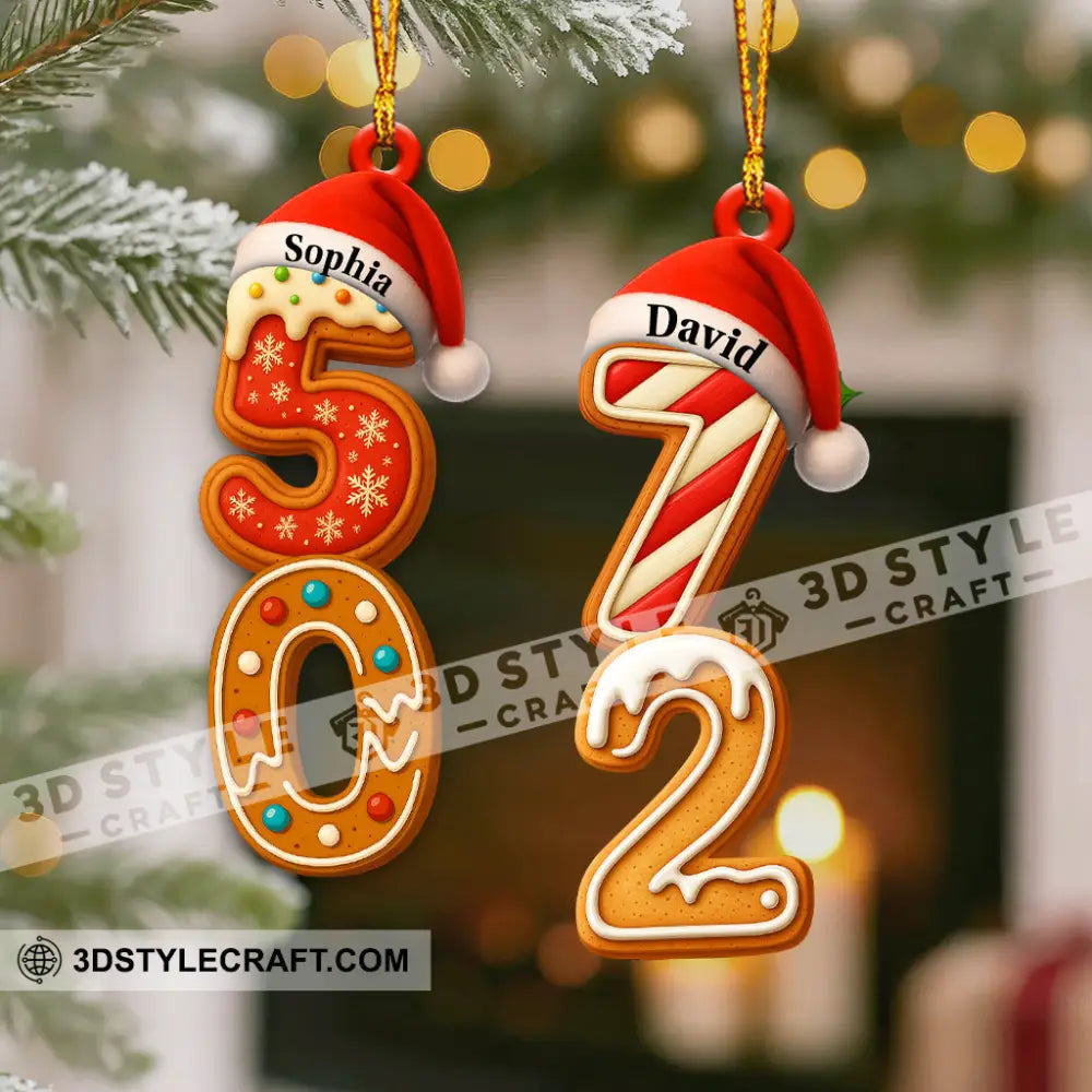Christmas Number Home Decor Christmas Ornament Personalized Ornament Ornament