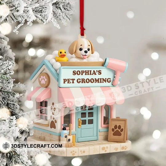 Christmas Pet Grooving, Home Decor, Christmas Ornament, Personalized Ornament style option 4