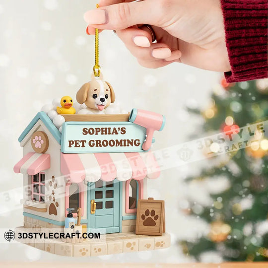 Christmas Pet Grooving, Home Decor, Christmas Ornament, Personalized Ornament style option 2