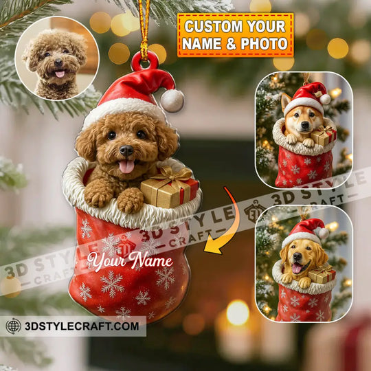 Christmas Pet Photo Home Decor, Christmas Ornament, Personalized Ornament style option 1