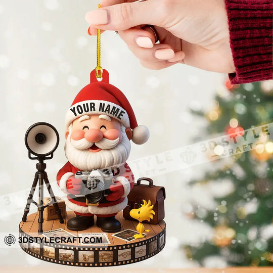 Christmas Photographer Santa Home Decor, Christmas Ornament, Personalized Ornament style option 2