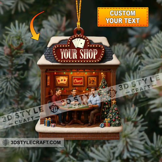 Christmas Poker Home Decor Christmas Ornament Personalized Ornament 3.54’’ / 1 Ornament Ornament