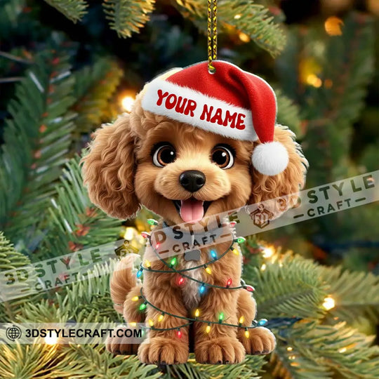 Christmas Poodle Home Decor, Christmas Ornament, Personalized Ornament style option 4