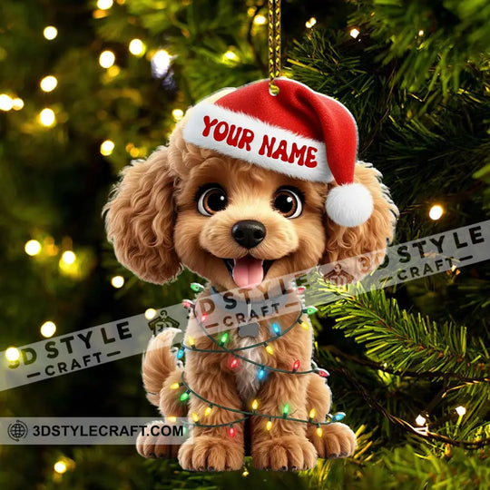 Christmas Poodle Home Decor, Christmas Ornament, Personalized Ornament style option 3